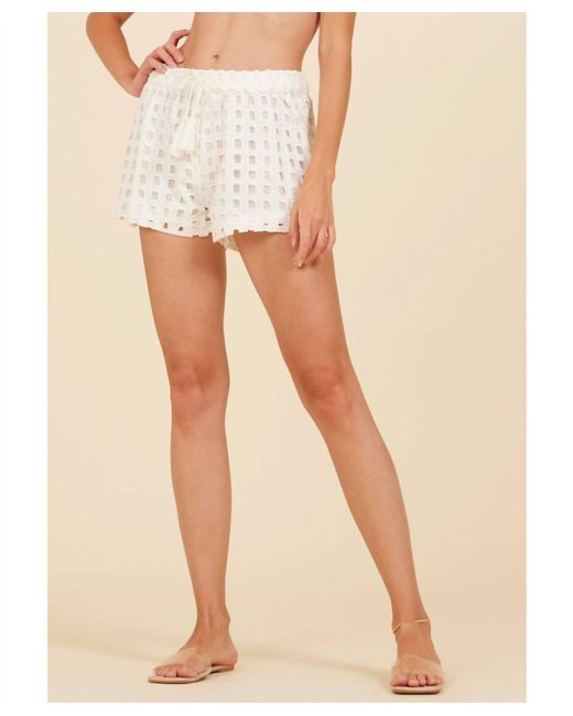 Surf Gypsy Natural Vertical Box Eyelet Shorts