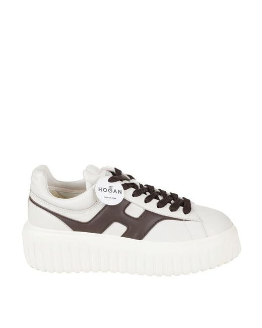 Hogan White Sneakers With Chunky Ridged Sole