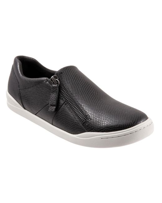 Softwalk® Black Arezzo Leather Lifestyle Fashion Sneakers