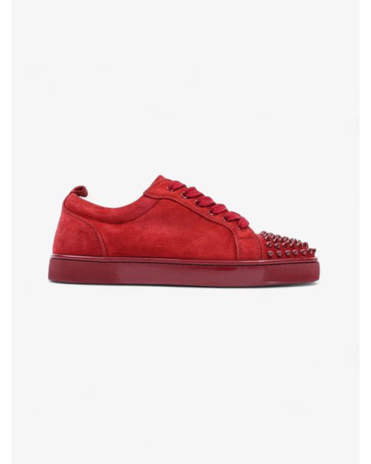 Christian Louboutin Red Louis Junior Spikes Sneakers Suede for men