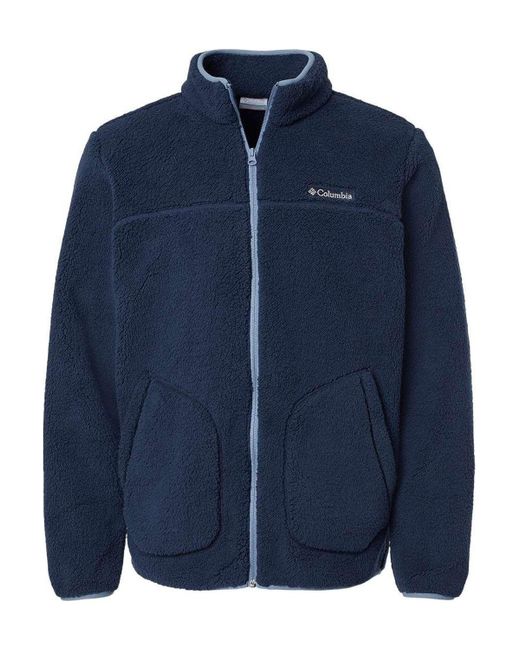 Columbia Men's Blue Rugged Ridge Ii Sherpa Fleece Full-Zip