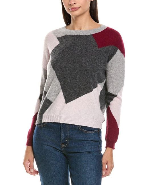 Philosophy Women's Gray Colorblocked Cashmere Sweater