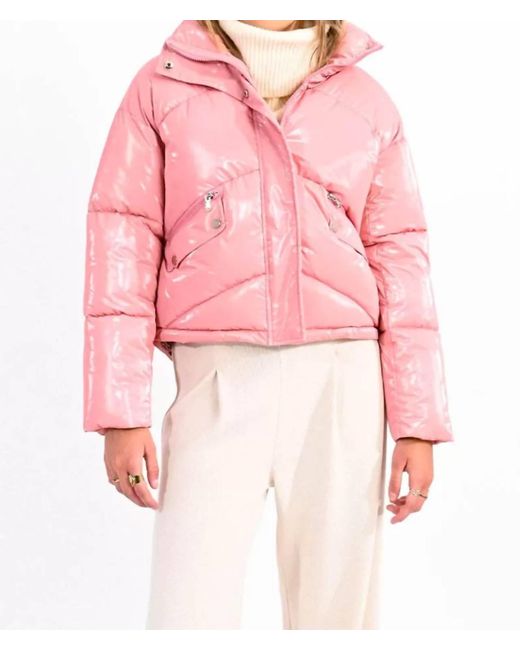 Molly Bracken Pink Puffer Jacket