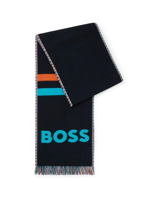 Boss Black X Nfl Logo Scarf With Miami Dolphins Branding for men