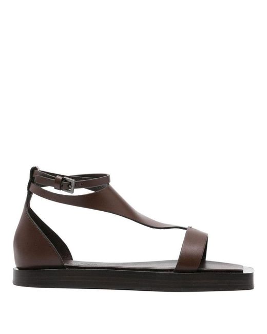 Max Mara Sail Flat Sandals in Black | Lyst