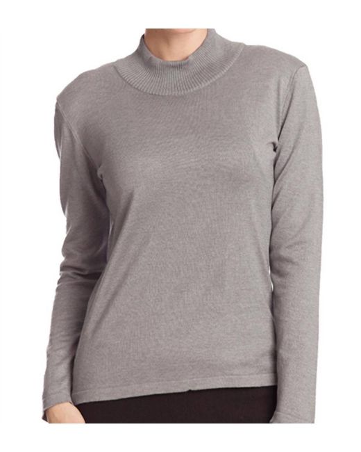 Angel Gray Long Sleeve Mock Neck Pullover