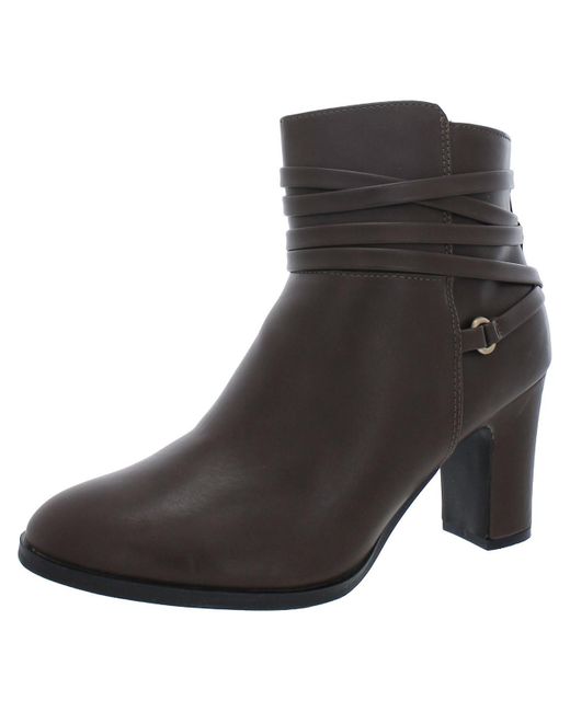 White Mountain Black Teaser Faux Leather Ankle Boots