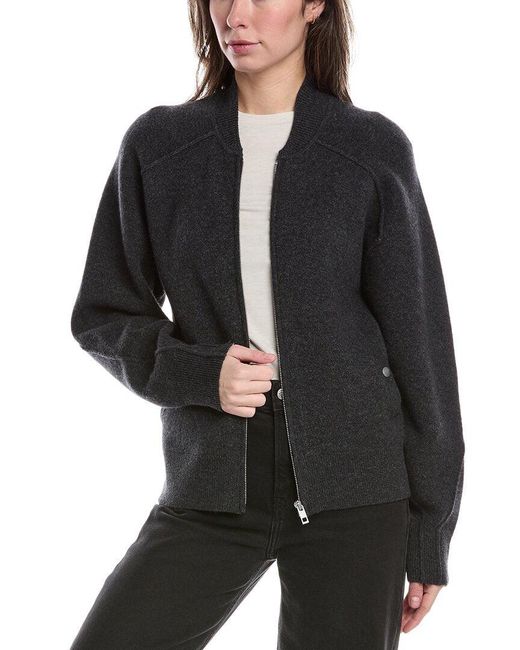 Rag & Bone Black Bridget Wool-Blend Bomber Jacket