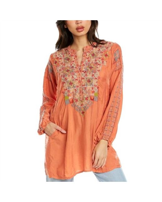 Johnny Was Orange Rhea Tunic