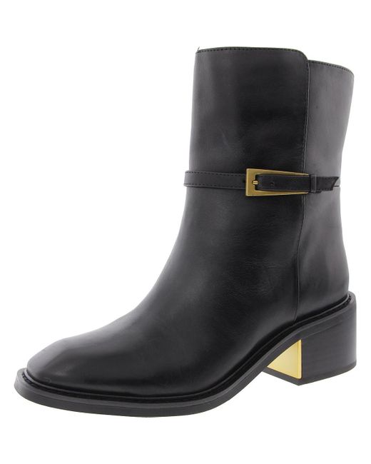 Vince Camuto Black Gali Buckle Leather Booties