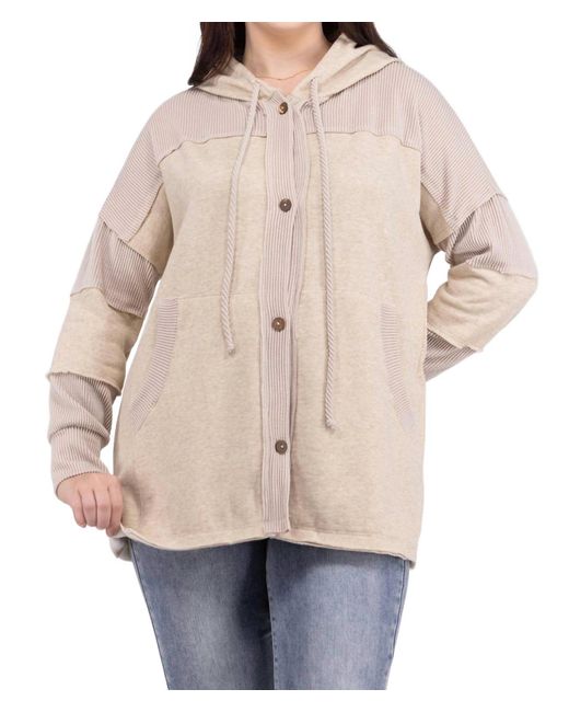 Blumin Natural Mixed Feelings Oversized Hooded Shacket