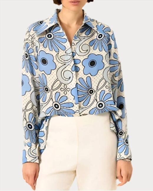Alix Of Bohemia Blue Dana Silk Shirt