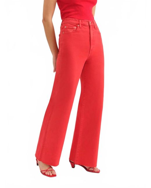 DAZE Joy High Rise Wide Leg Jeans in Red | Lyst