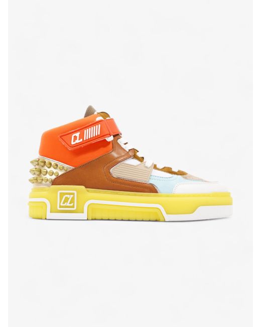 Christian Louboutin Orange Astroloubi Mid Sneakers / / Brwon Mesh for men