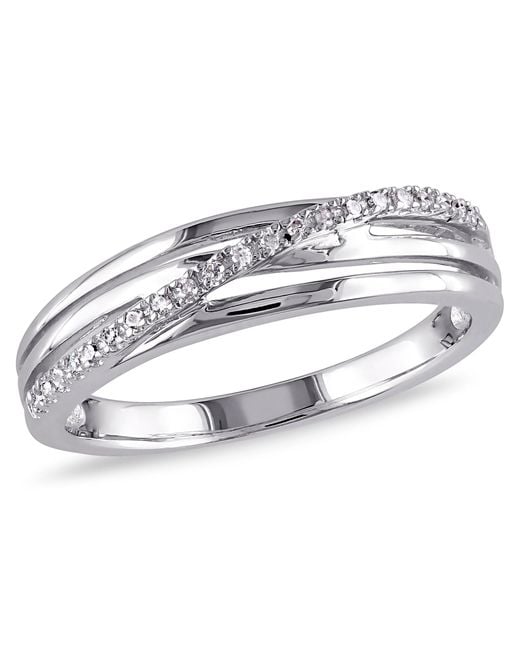Mimi & Max Metallic Diamond Crossover Ring