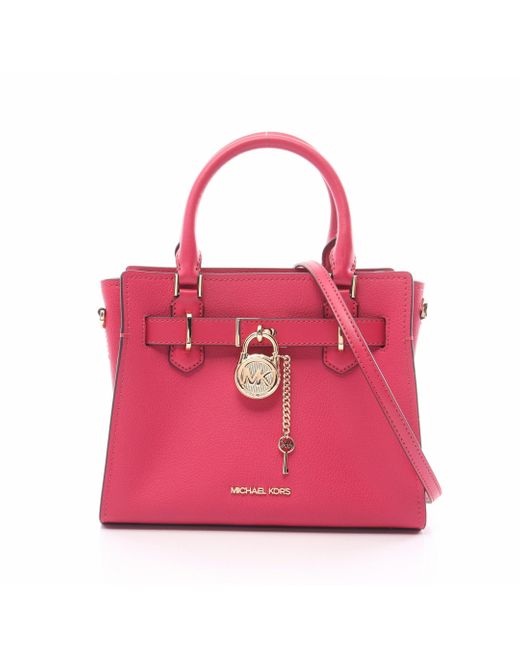 Michael Kors Pink Hamilton Small Satchel Handbag Leather 2way