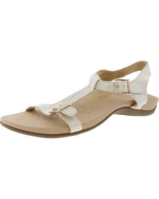 Vionic Natural Adriane Patent Slingback T-Strap Sandals