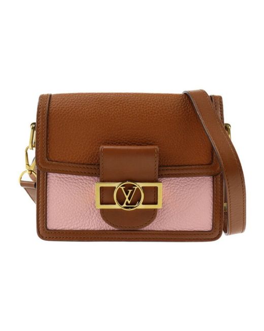 Louis Vuitton Brown Dauphine Mini Leather Shoulder Bag (pre-owned)