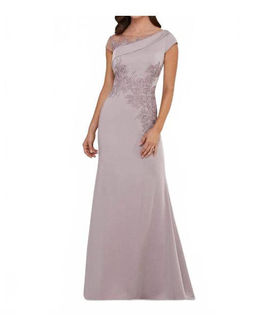 Christina Wu Purple Illusion Neckline Evening Gown