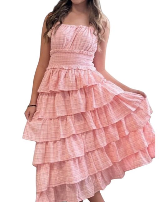 Bibi Pink Ruffle Tiered Sundress