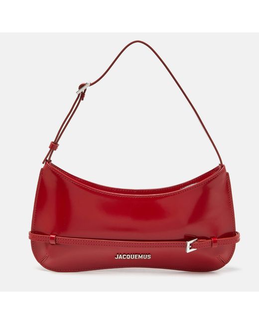 Jacquemus Red Leather Le Bisou Ceinture Shoulder Bag