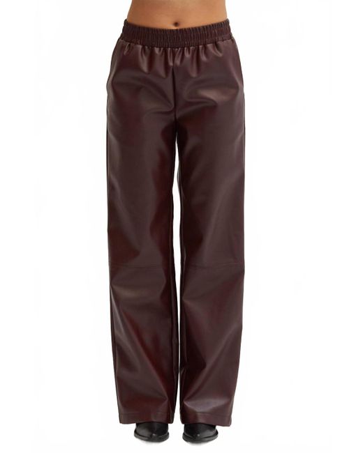 Crescent Brown Zhuri Vegan Leather Pants