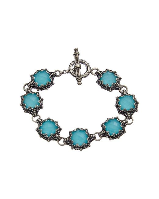 Konstantino Blue Aegean Silver Pearl Bracelet