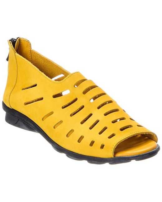 Arche Yellow Denyli Leather Flat