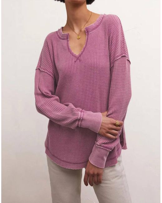 Z Supply Purple Driftwood Thermal Long Sleeve Top