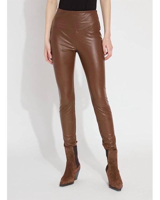 Lyssé Brown Textured Leather Legging