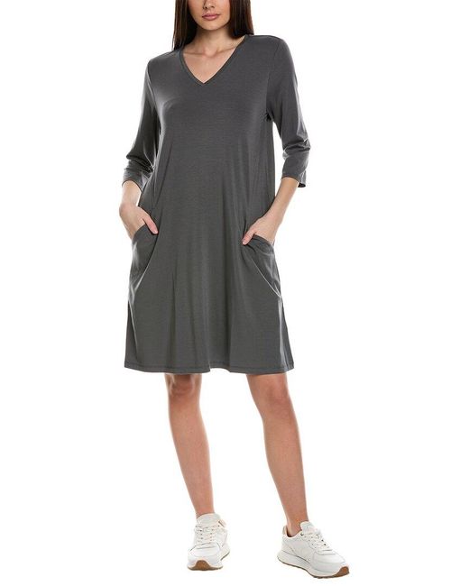 Eileen Fisher Black V-neck A-line Dress