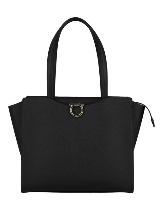 Ferragamo Black Gemini Leather Shoulder Bag
