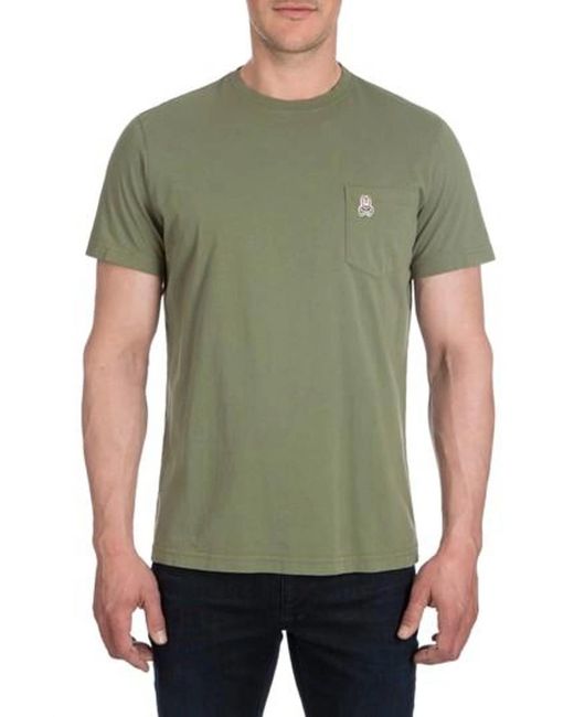 Psycho Bunny Green Langford Garment Dye T-shirt In Clover for men