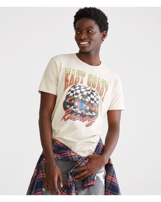 Aéropostale White East Coast Racing Graphic Tee for men