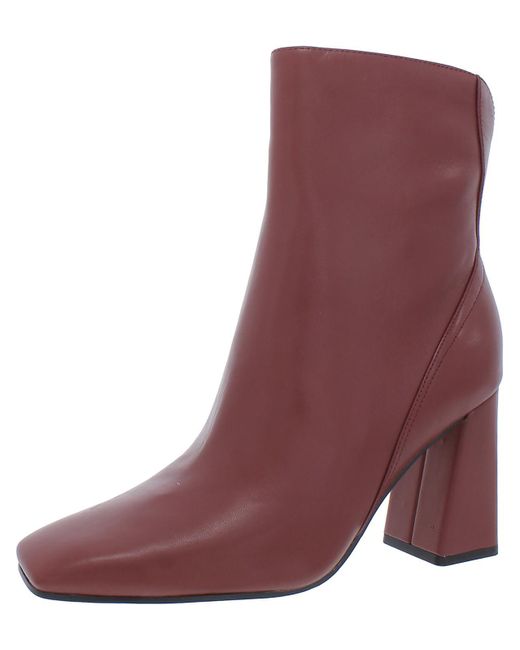 27 EDIT Purple Lexi Leather Square Toe Ankle Boots
