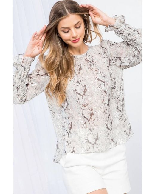 Thml White Andie Snake Blouse