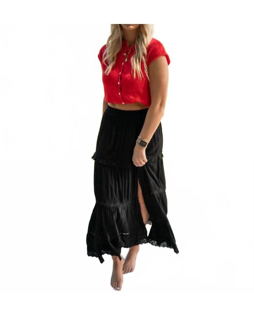Angie Red Summertime Waves Maxi Skirt