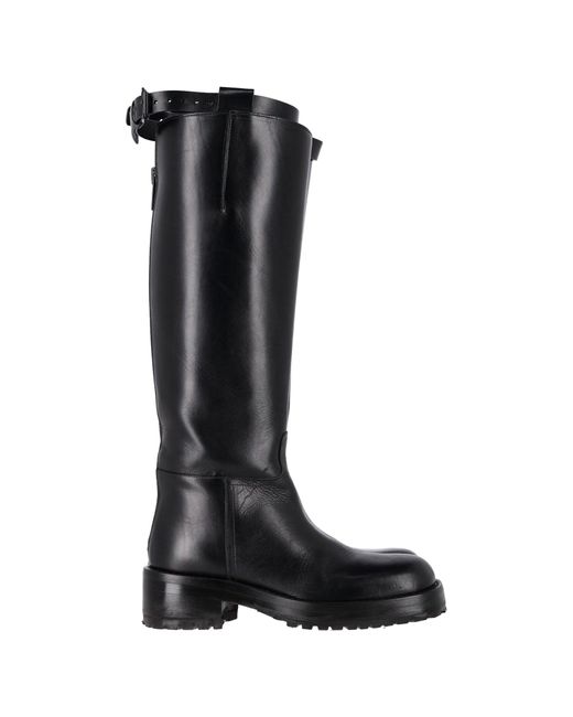 Ann Demeulemeester Black Knee High Riding Boots