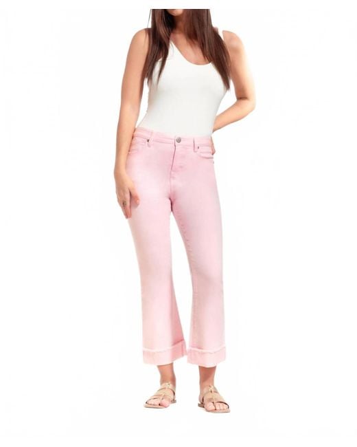 1822 Denim Pink Demi Luxe Cuffed Bootcut Jeans