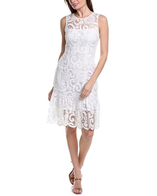 Nanette Lepore White Valentina Re-embroidered Midi Dress