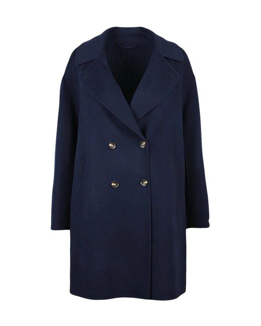 Marella Blue Virgin Wool Good Coat