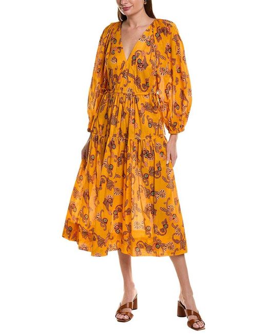 A.L.C. Orange Sayer Midi Dress