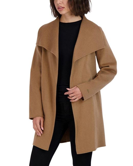 Tahari Brown Ella Wool-blend Coat