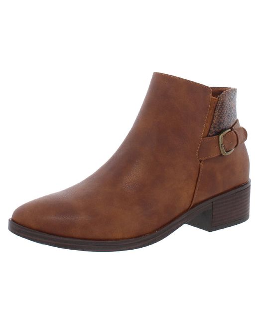 BareTraps Marconi Faux Leather Snake Print Booties in Brown | Lyst