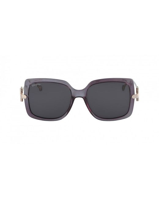 Ferragamo Gray Salvatore Sf 913s 057 55mm Square Sunglasses