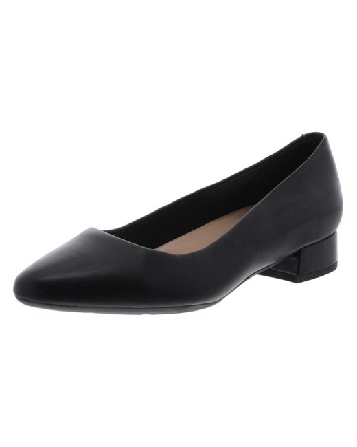 Easy Spirit Black Caldise Leather Low Heel Block Heels