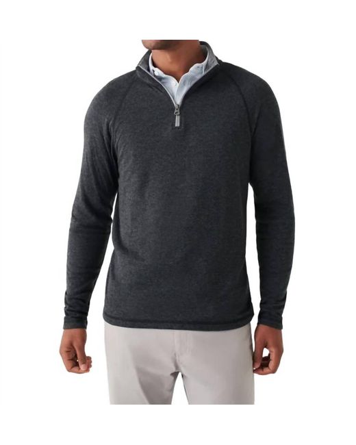 Faherty Brand Black Cloud Quarter Zip Sweatshirt for men