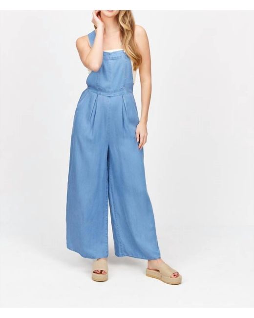 Before You Collection Blue Chambray Overalls