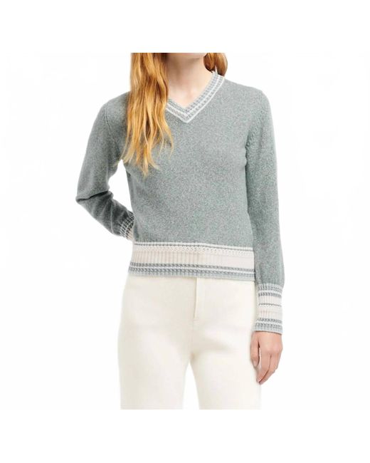 Barrie Blue Cashmere V-Neck Sweater