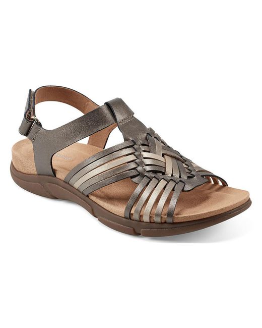 Easy Spirit Brown Mave Leather Strappy Slingback Sandals